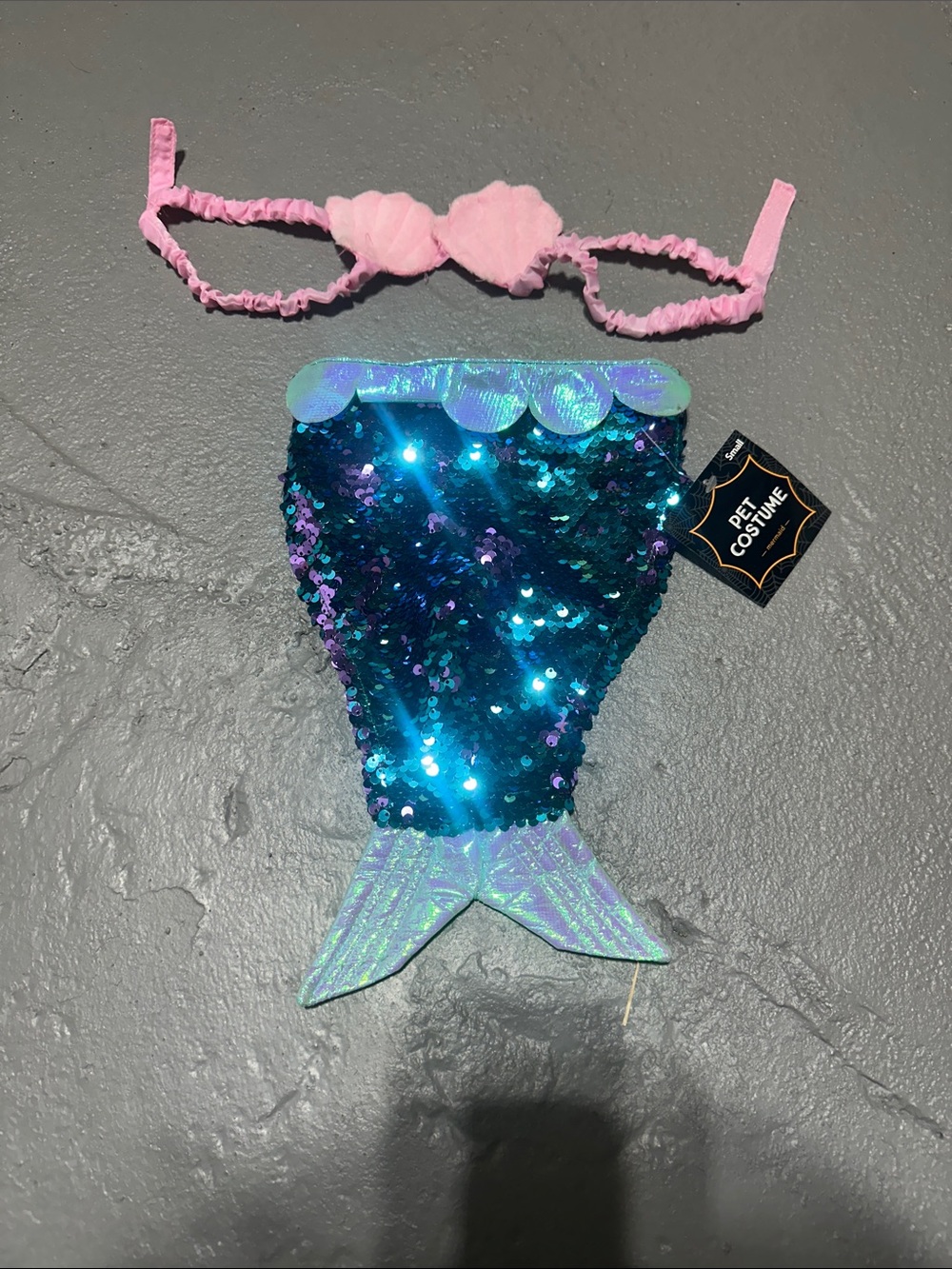 Mermaid Sequin Dog Costume - Blue & Pink